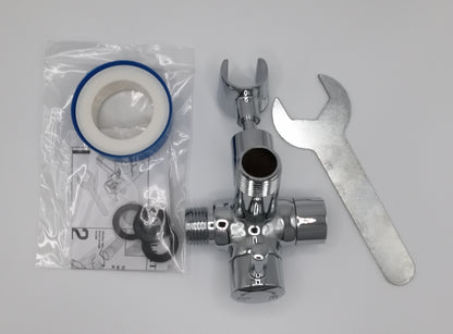 AS Shower head 3-Way Valve Diverter - Chrome Finish