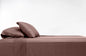 100% Bamboo Luxury Sheet in Purple Fitted on a Bed