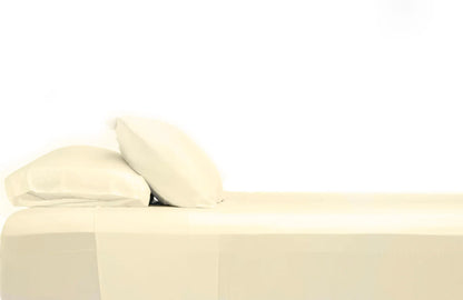 100% Bamboo Luxury Sheet in Cream Fitted on a Bed