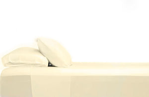 100% Bamboo Luxury Sheet in Cream Fitted on a Bed