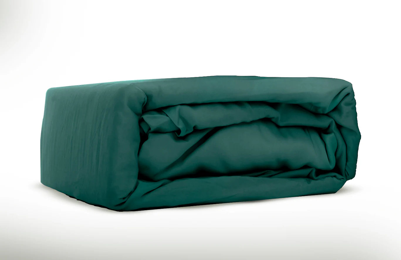 Blended Bamboo 2000 Classic Sheet Set in Teal-Folded 